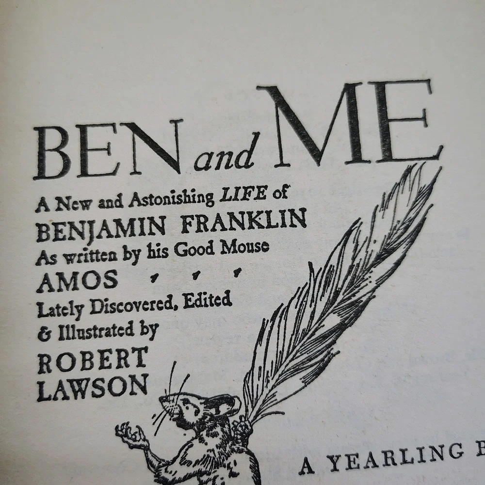 Ben and Me by Robert Lawson Vtg 1982 Dell Paperback 1st Edition 1st Print Illust
